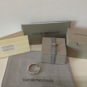 Emporio Armani Wave Sterling Silver Ring-New-925